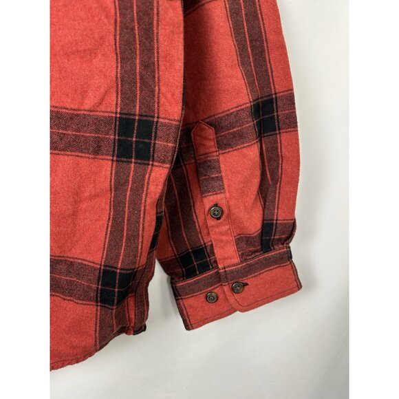 Carhartt Loose Fit Flannel SHIRT ADULT XL TALL RED PLAID OUTDOOR Long Sleeve MEN - Picture 7 of 11